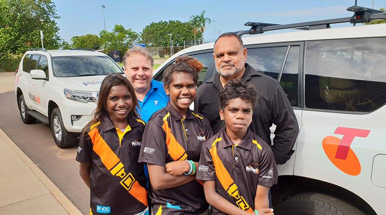 Michael Long with kids